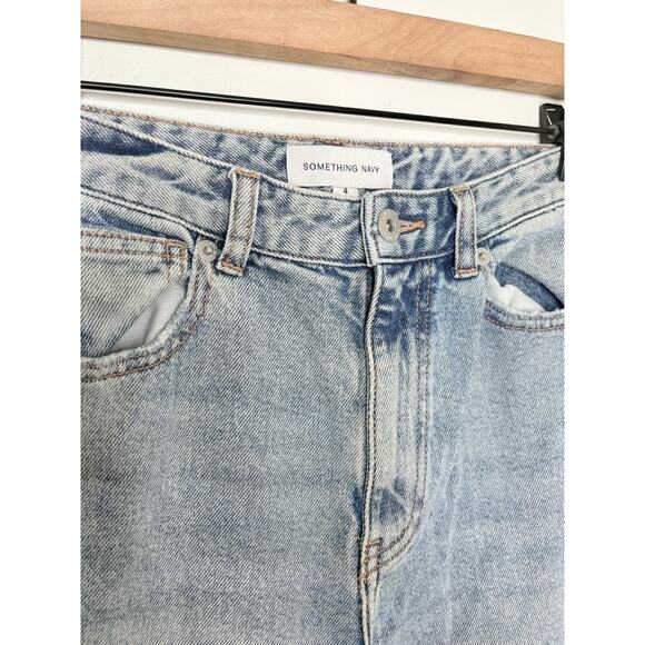Something Navy Nina Split Hem Skinny Jeans Size 4 Casual Denim Retro Light Wash - Picture 4 of 10